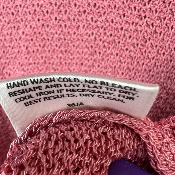 Eileen Fisher Sweater Top Womens S Pink Fine Gauge Crochet Italian Yarn Coastal - Picture 13 of 14